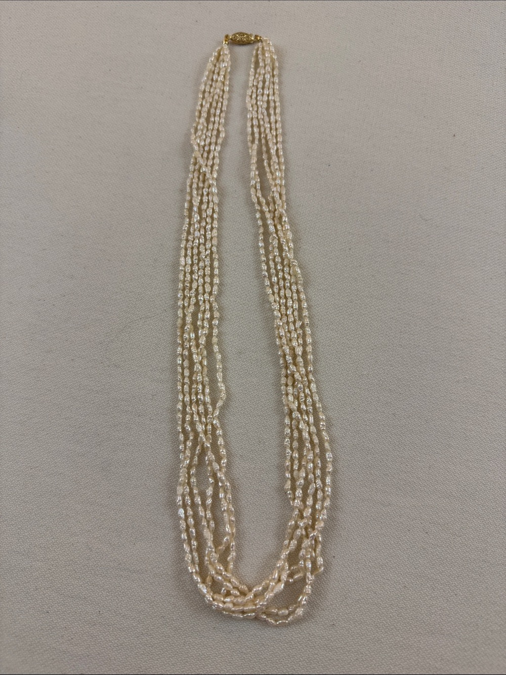 Classic Multi-Strand Pearl Bead Necklace - Cream